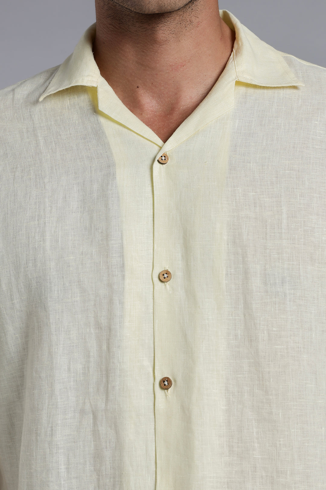 Sunflower Yellow Linen Shirt for Men - 100% Pure Linen - Bright Summer Fashion - Handcrafted in India | CraftedLinen