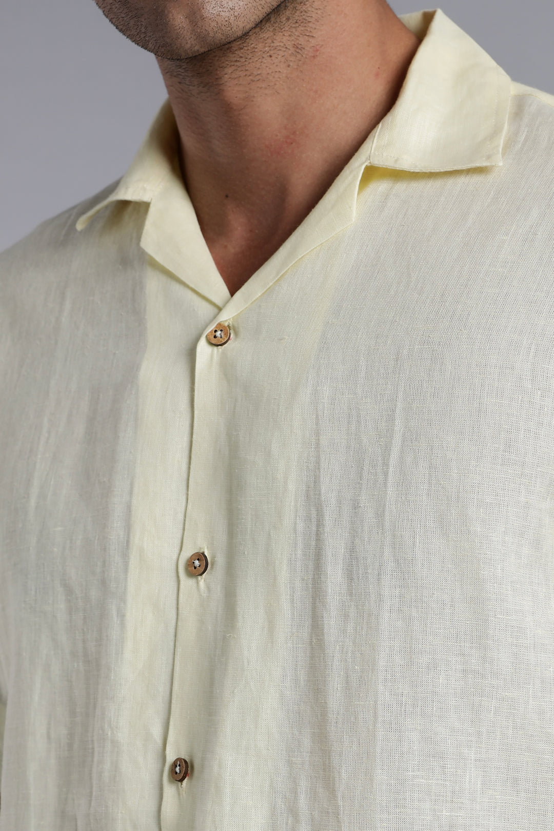 Sunflower Yellow Linen Shirt for Men - 100% Pure Linen - Bright Summer Fashion - Handcrafted in India | CraftedLinen
